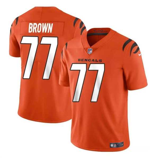 Youth Cincinnati Bengals #77 Trent Brown Orange Vapor Untouchable Limited Stitched Jersey Dzhi->youth nfl jersey->Youth Jersey